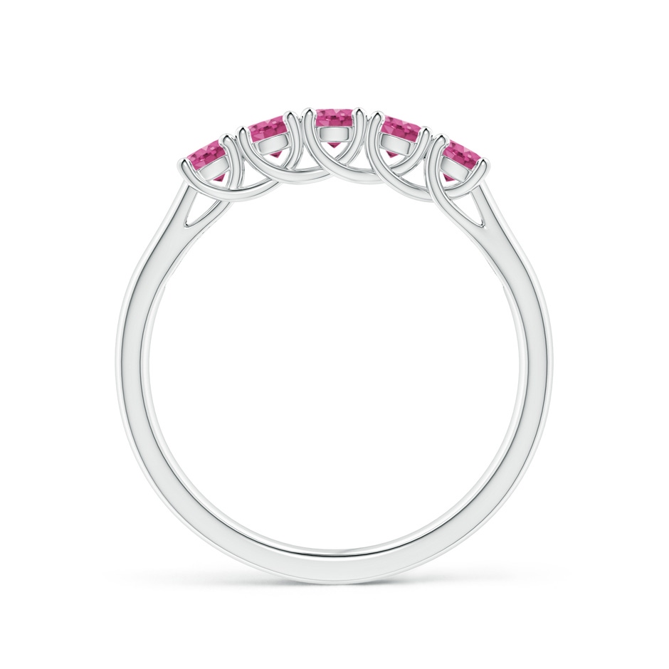 2.8mm AAAA Half Eternity Five Stone Pink Sapphire Wedding Ring in White Gold side 199