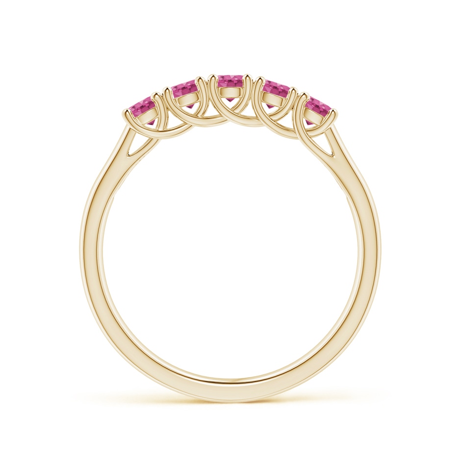 2.8mm AAAA Half Eternity Five Stone Pink Sapphire Wedding Ring in Yellow Gold side 199