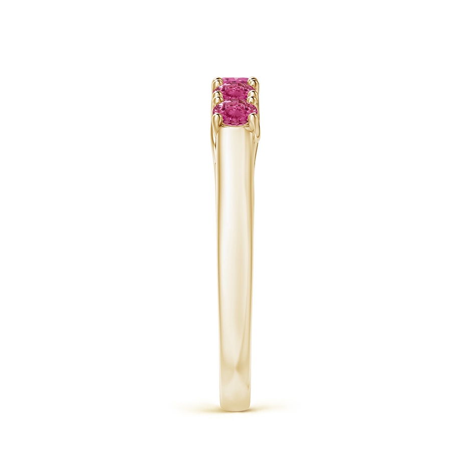 2.8mm AAAA Half Eternity Five Stone Pink Sapphire Wedding Ring in Yellow Gold side 299