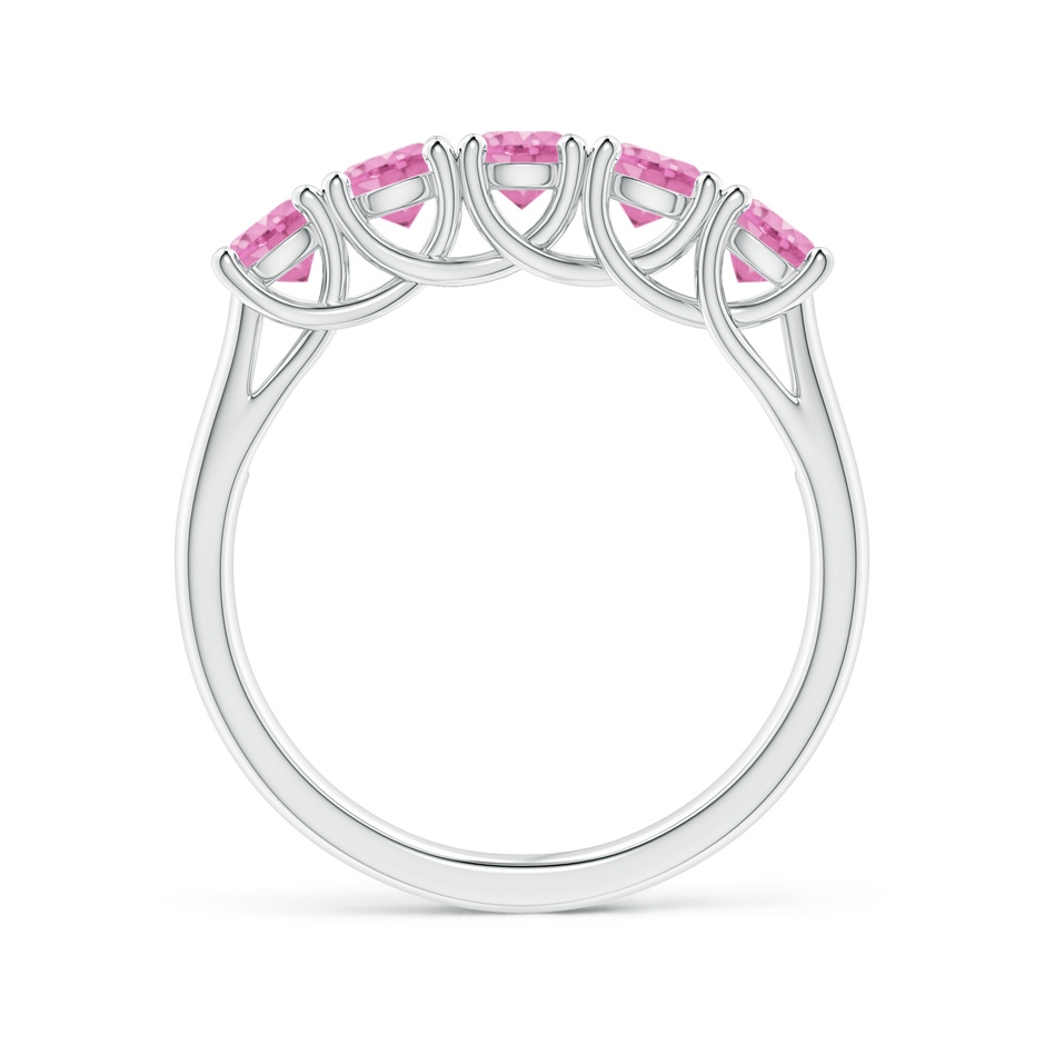 3.8mm A Half Eternity Five Stone Pink Sapphire Wedding Ring in White Gold side 199