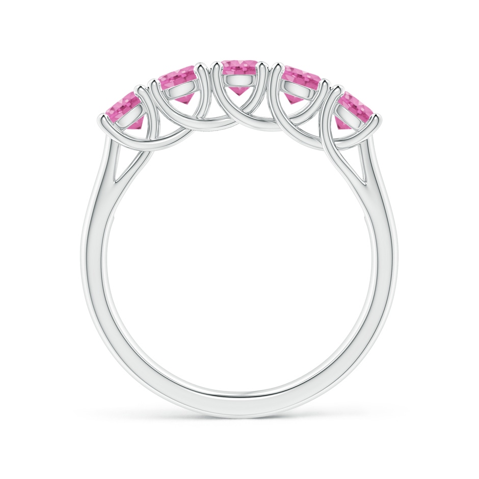 3.8mm AA Half Eternity Five Stone Pink Sapphire Wedding Ring in White Gold side 199