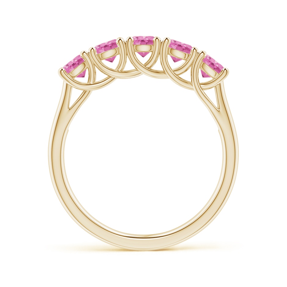 3.8mm AA Half Eternity Five Stone Pink Sapphire Wedding Ring in Yellow Gold side 199