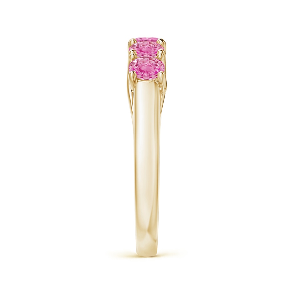 3.8mm AA Half Eternity Five Stone Pink Sapphire Wedding Ring in Yellow Gold side 299