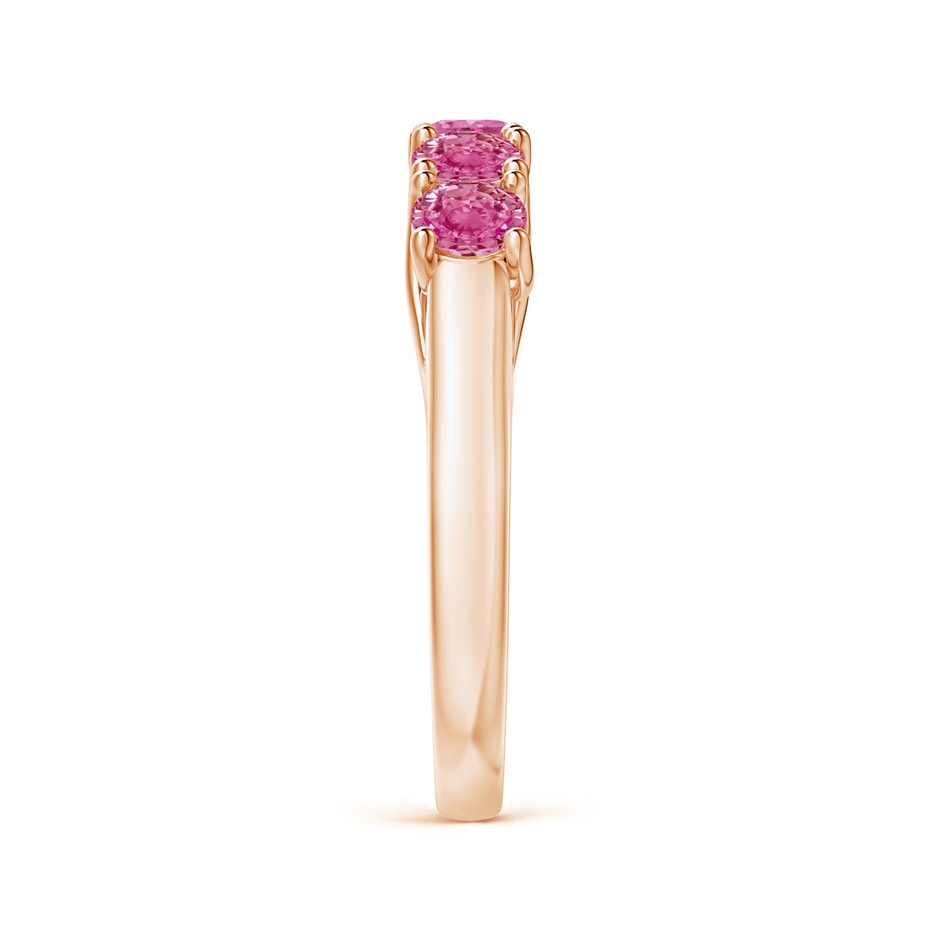 3.8mm AAA Half Eternity Five Stone Pink Sapphire Wedding Ring in Rose Gold side 299