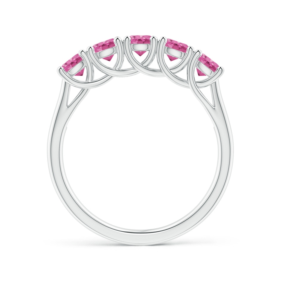 3.8mm AAA Half Eternity Five Stone Pink Sapphire Wedding Ring in White Gold side 199