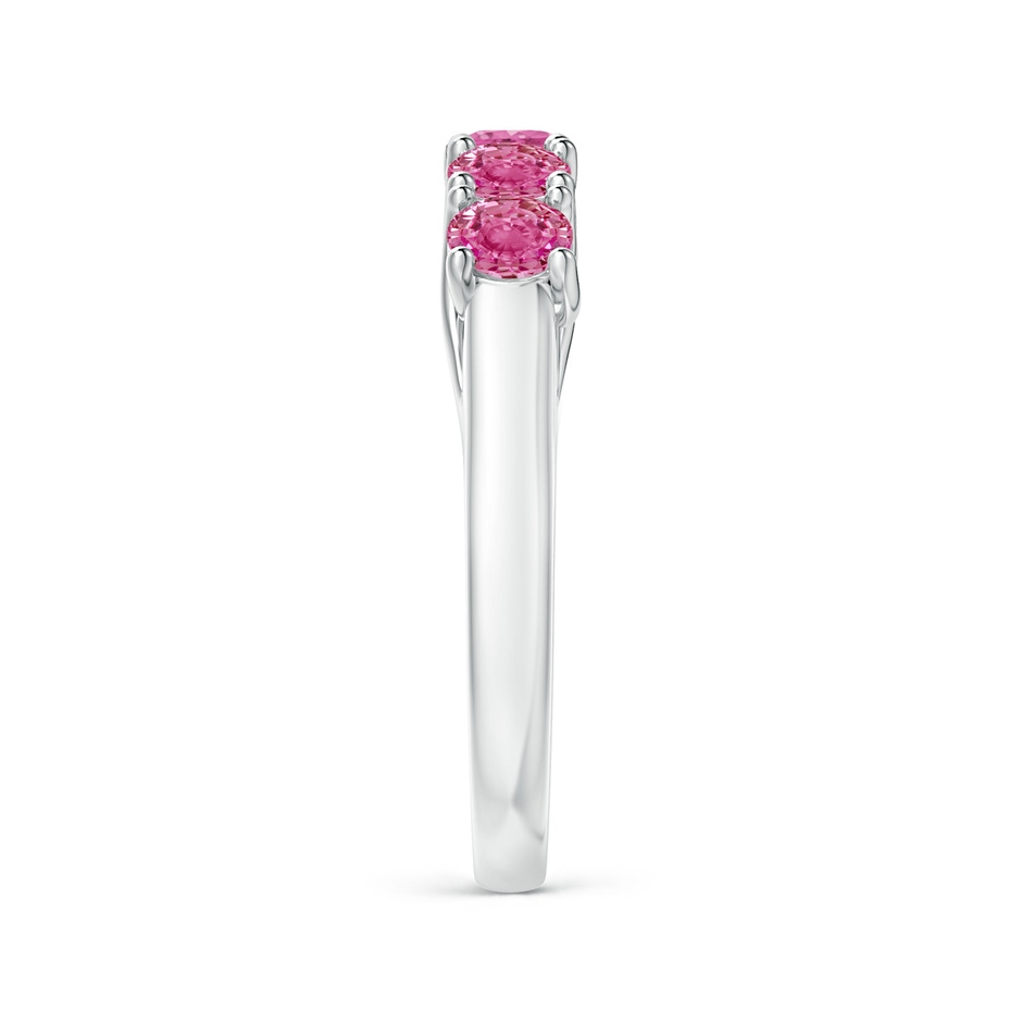 3.8mm AAA Half Eternity Five Stone Pink Sapphire Wedding Ring in White Gold side 299