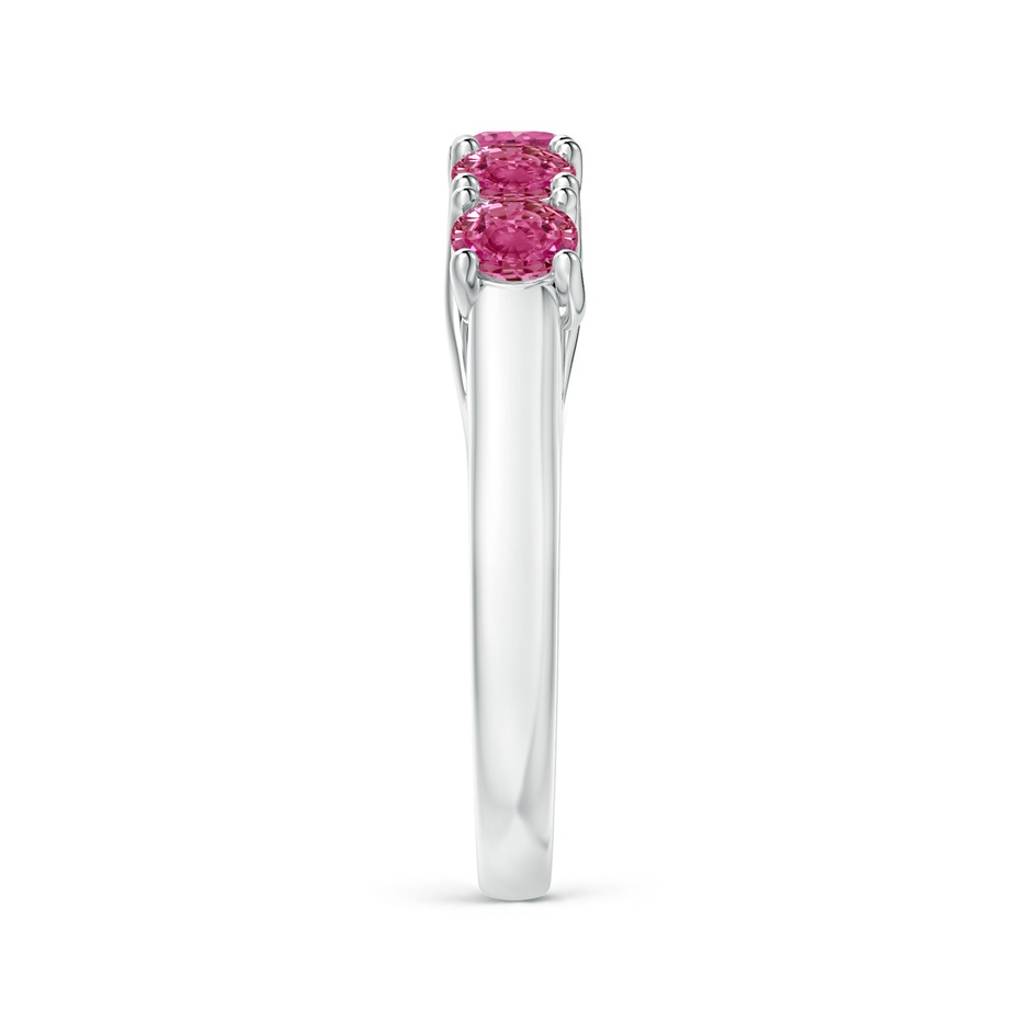 3.8mm AAAA Half Eternity Five Stone Pink Sapphire Wedding Ring in P950 Platinum side 299