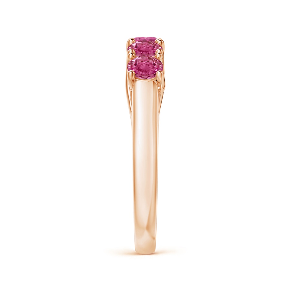3.8mm AAAA Half Eternity Five Stone Pink Sapphire Wedding Ring in Rose Gold side 299