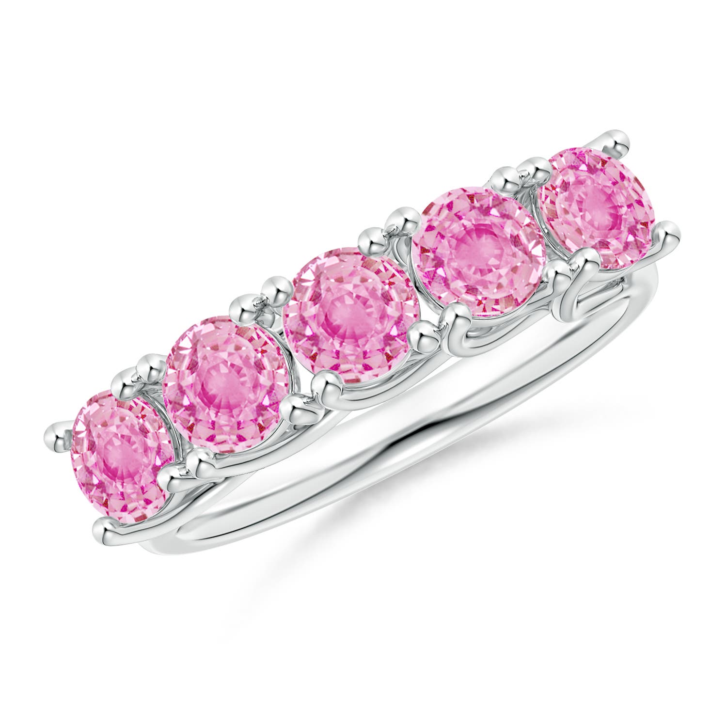 Encrusted Pink Sapphire and Diamond Infinity Knot Ring