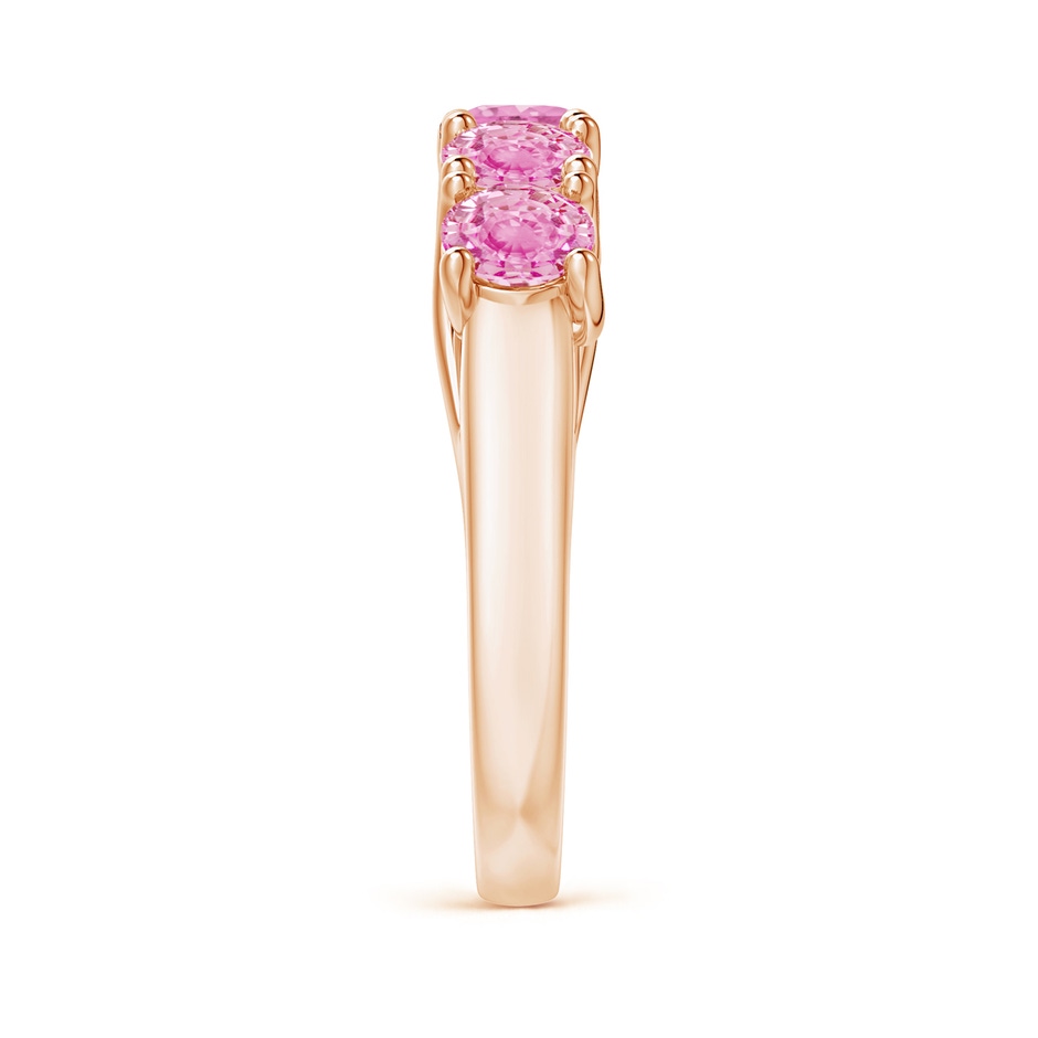 4.5mm A Half Eternity Five Stone Pink Sapphire Wedding Ring in Rose Gold side 299
