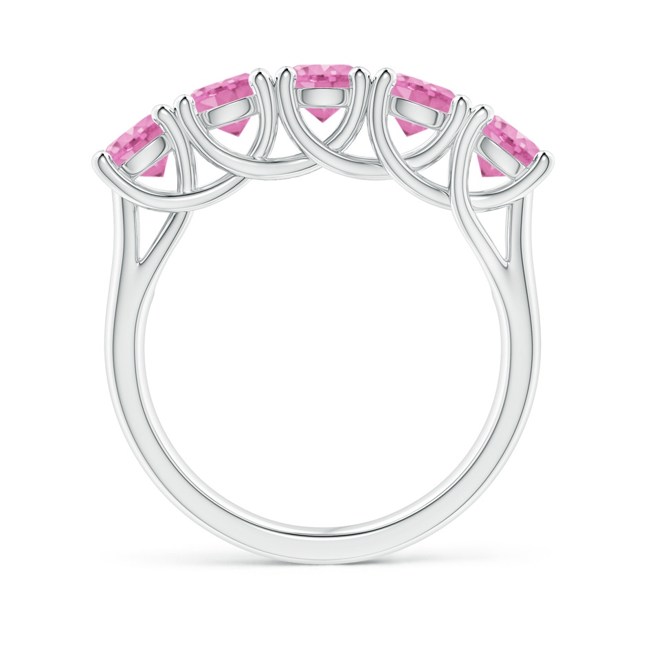4.5mm A Half Eternity Five Stone Pink Sapphire Wedding Ring in White Gold side 199