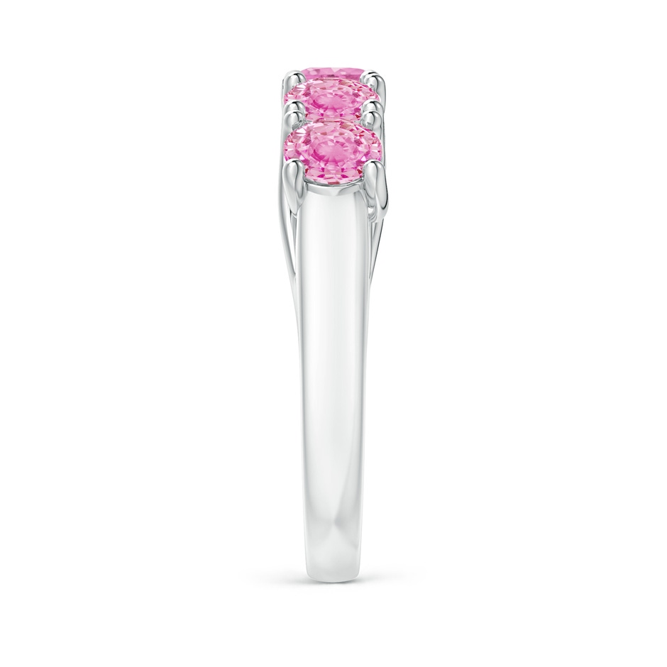 4.5mm A Half Eternity Five Stone Pink Sapphire Wedding Ring in White Gold side 299