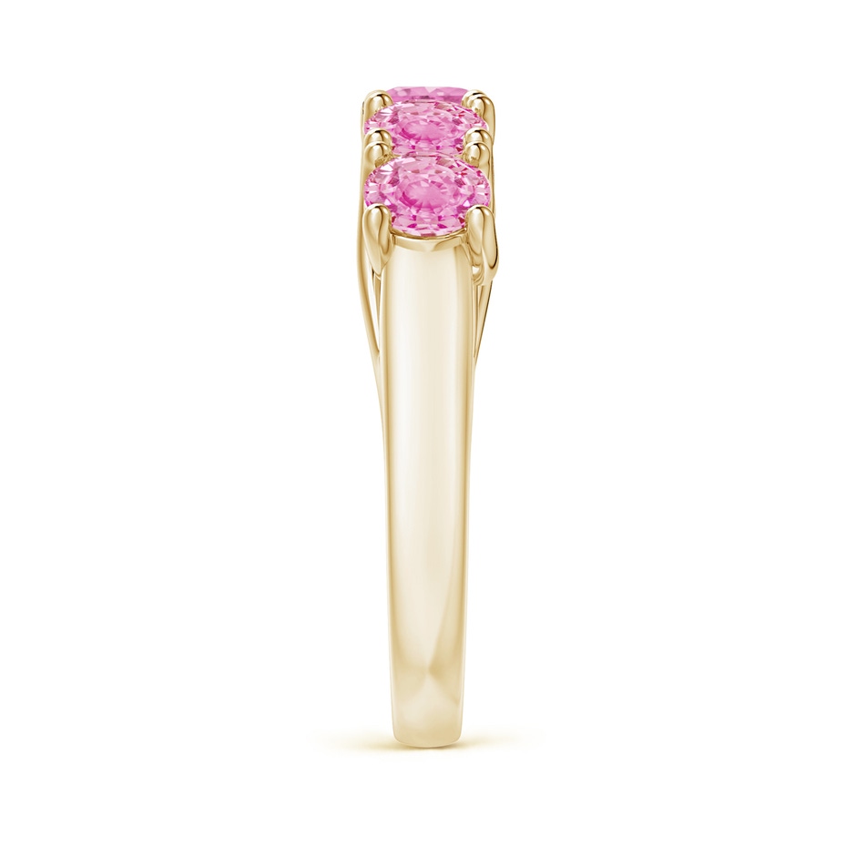 4.5mm A Half Eternity Five Stone Pink Sapphire Wedding Ring in Yellow Gold side 299