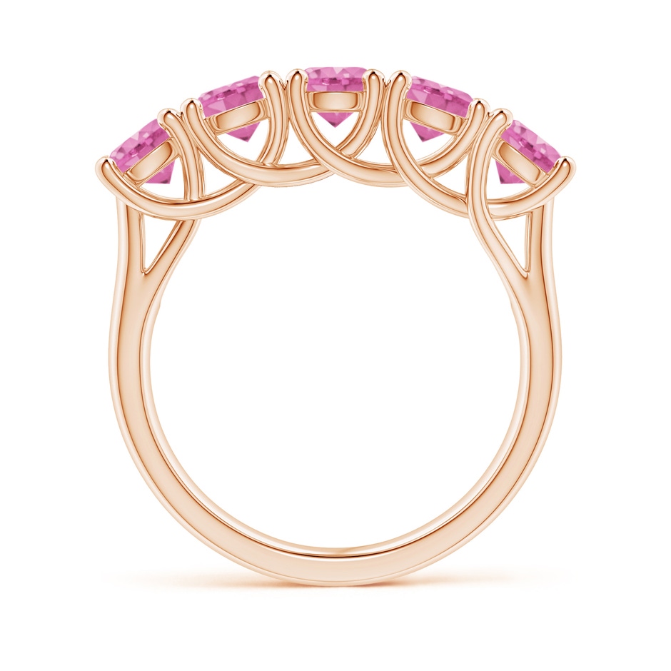 4.5mm AA Half Eternity Five Stone Pink Sapphire Wedding Ring in Rose Gold side 199