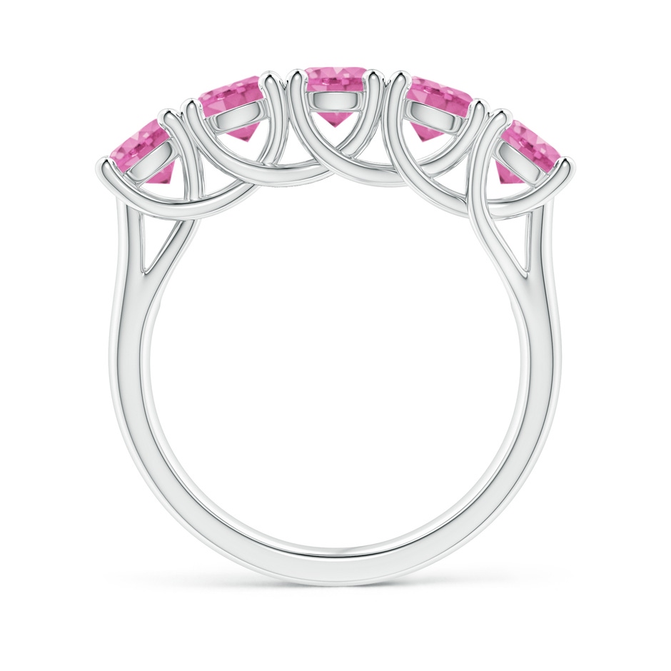 4.5mm AA Half Eternity Five Stone Pink Sapphire Wedding Ring in White Gold side 199