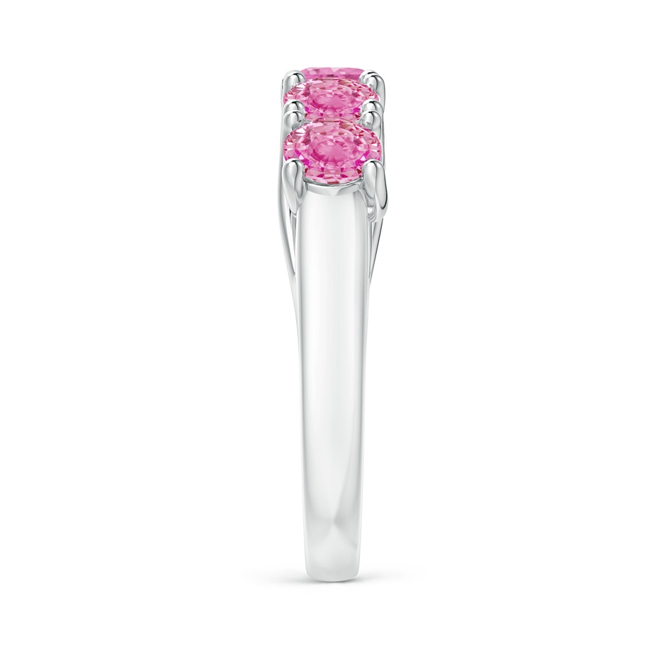 4.5mm AA Half Eternity Five Stone Pink Sapphire Wedding Ring in White Gold side 299