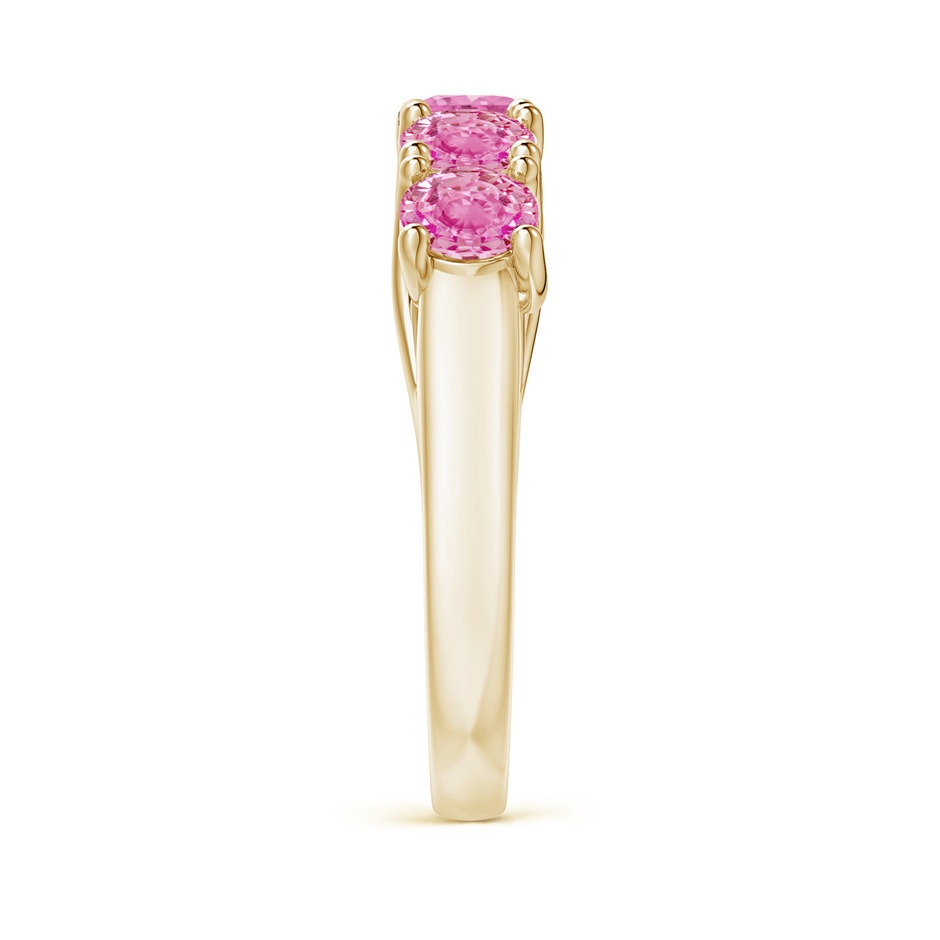 4.5mm AA Half Eternity Five Stone Pink Sapphire Wedding Ring in Yellow Gold side 299