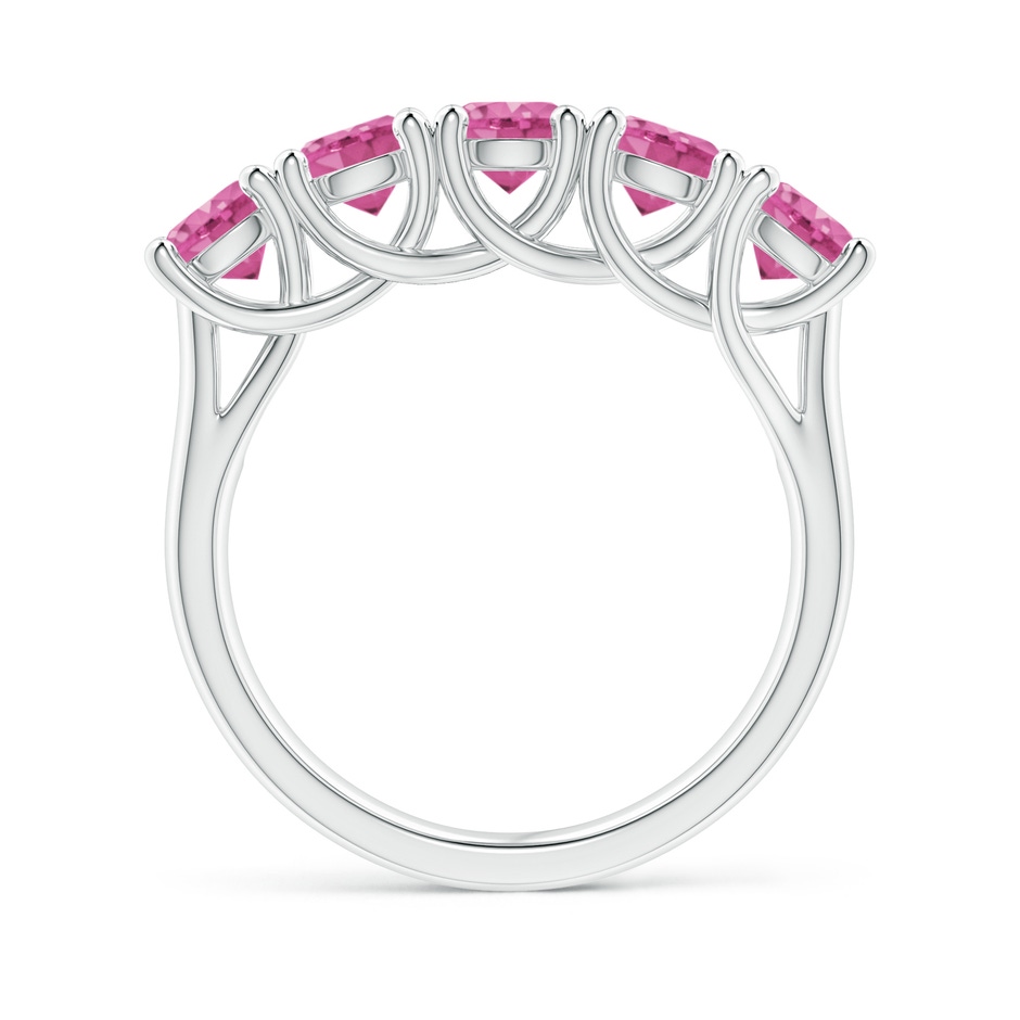 4.5mm AAA Half Eternity Five Stone Pink Sapphire Wedding Ring in White Gold side 199