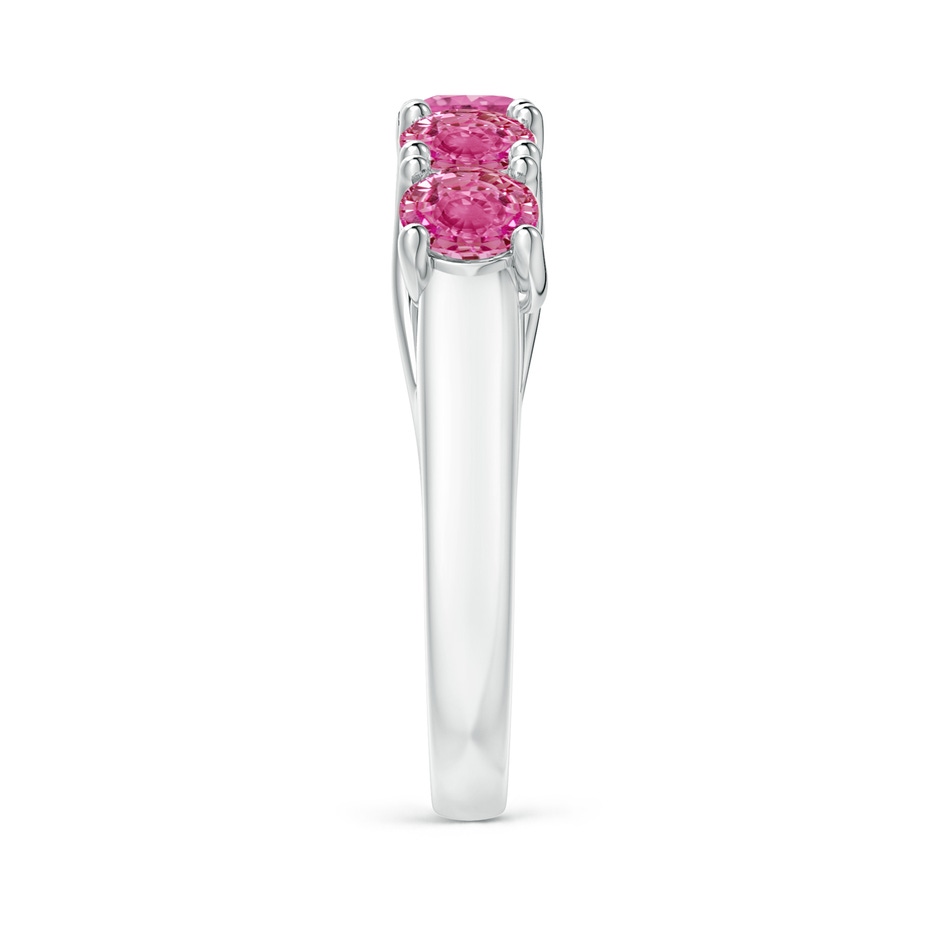 4.5mm AAA Half Eternity Five Stone Pink Sapphire Wedding Ring in White Gold side 299