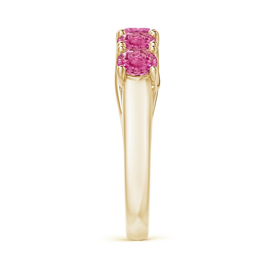 4.5mm AAA Half Eternity Five Stone Pink Sapphire Wedding Ring in Yellow Gold side 299