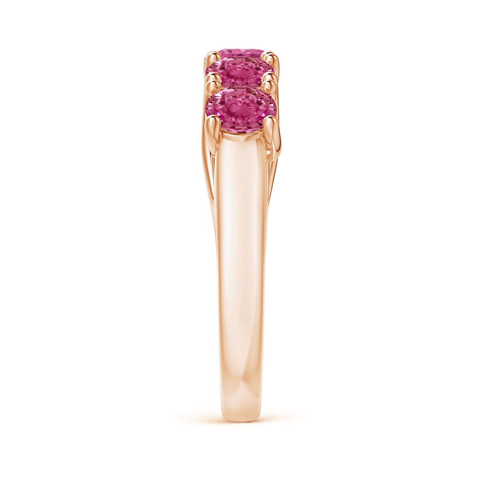 4.5mm AAAA Half Eternity Five Stone Pink Sapphire Wedding Ring in Rose Gold side 299