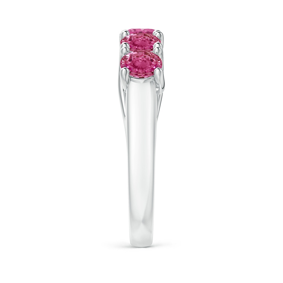 4.5mm AAAA Half Eternity Five Stone Pink Sapphire Wedding Ring in White Gold side 299