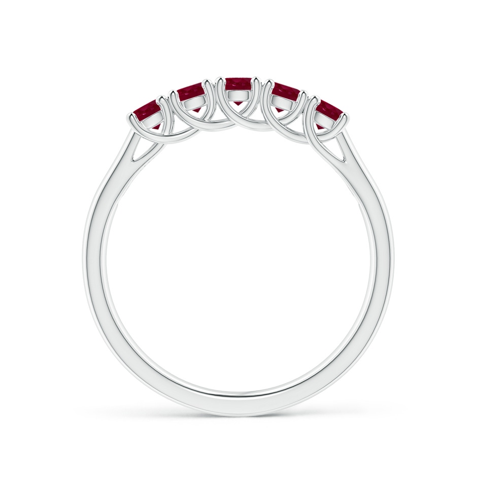 2.8mm A Half Eternity Five Stone Ruby Wedding Band in P950 Platinum side 199