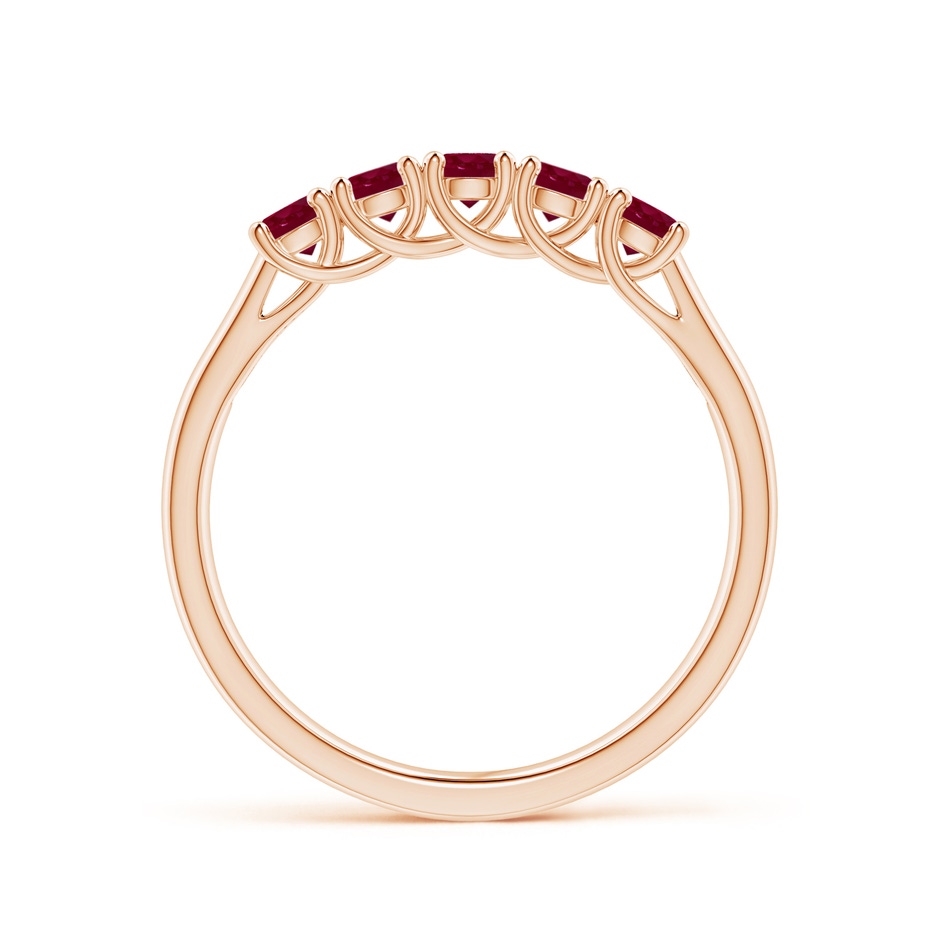 2.8mm A Half Eternity Five Stone Ruby Wedding Band in Rose Gold side 199