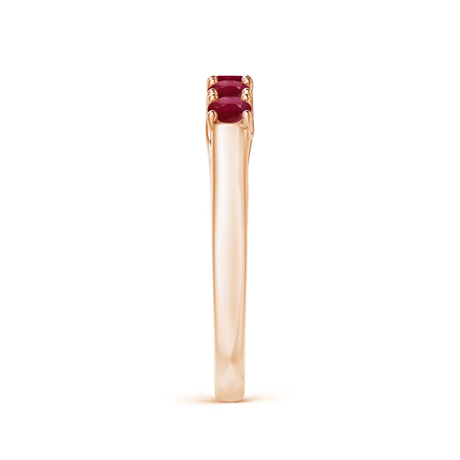 2.8mm A Half Eternity Five Stone Ruby Wedding Band in Rose Gold side 299