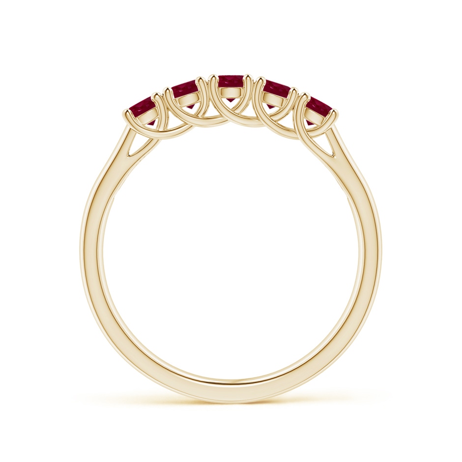 2.8mm A Half Eternity Five Stone Ruby Wedding Band in Yellow Gold side 199