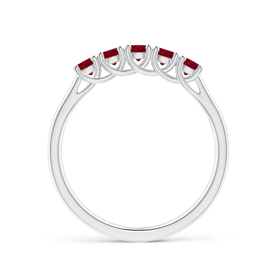 2.8mm AA Half Eternity Five Stone Ruby Wedding Band in White Gold side 199