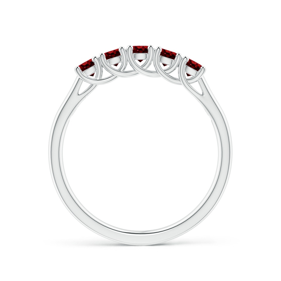 2.8mm AAAA Half Eternity Five Stone Ruby Wedding Band in White Gold side 199