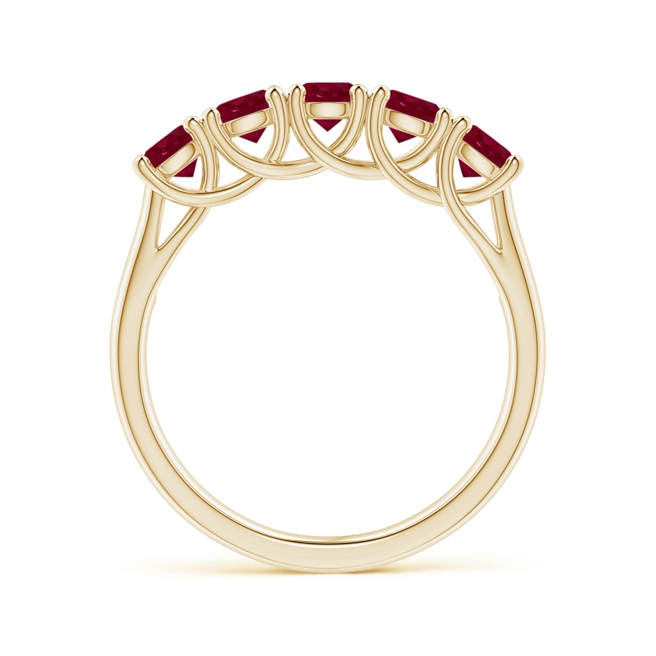 3.8mm A Half Eternity Five Stone Ruby Wedding Band in 10K Yellow Gold side 199