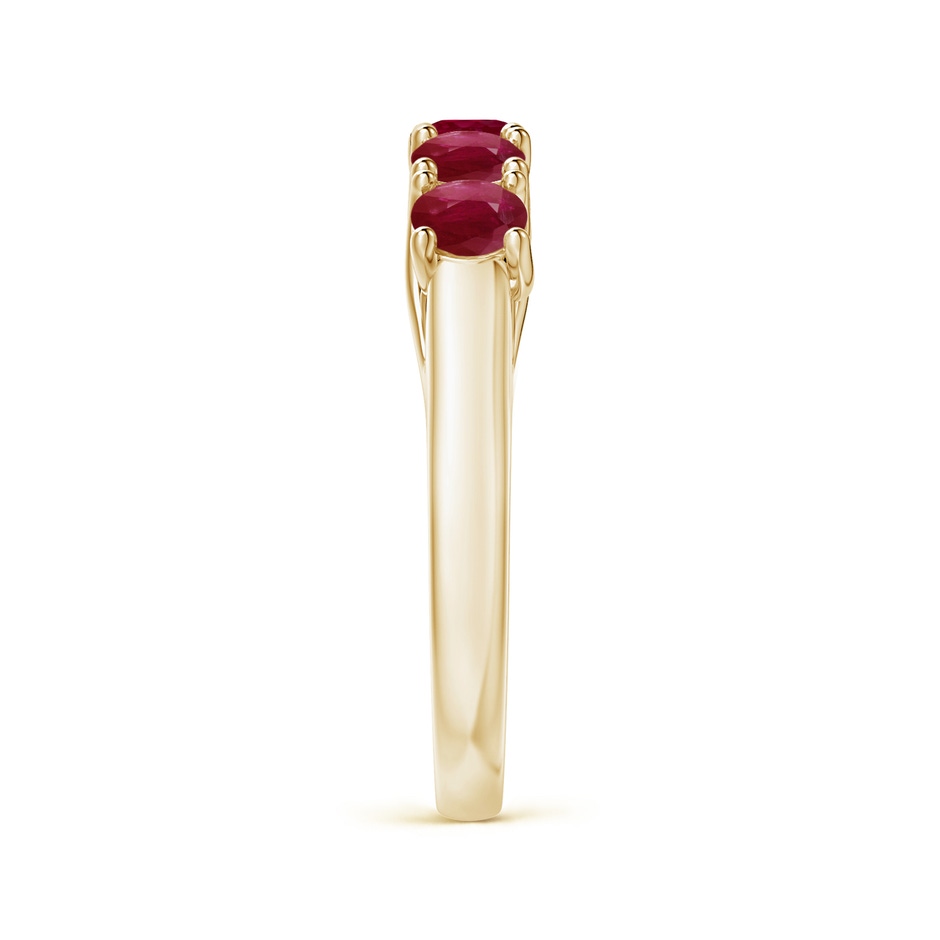 3.8mm A Half Eternity Five Stone Ruby Wedding Band in 10K Yellow Gold side 299