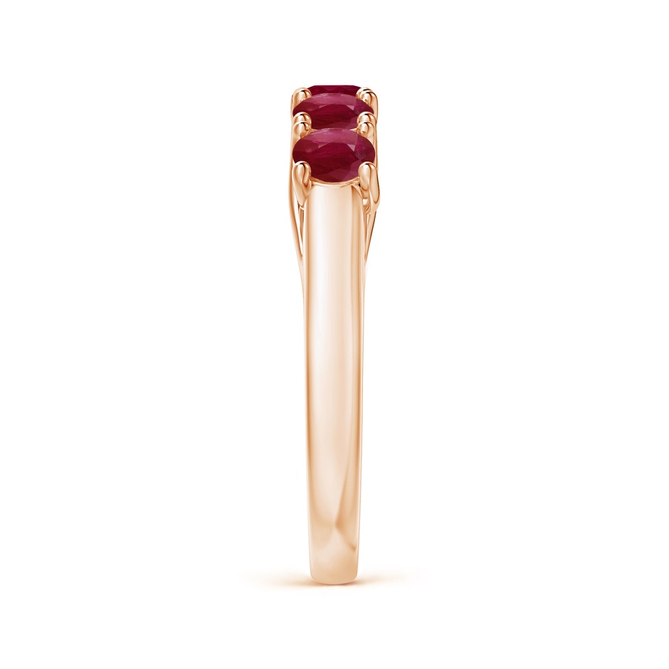 3.8mm A Half Eternity Five Stone Ruby Wedding Band in Rose Gold side 299