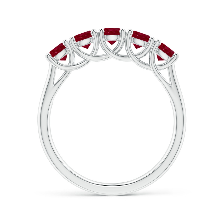 3.8mm AA Half Eternity Five Stone Ruby Wedding Band in P950 Platinum side 199