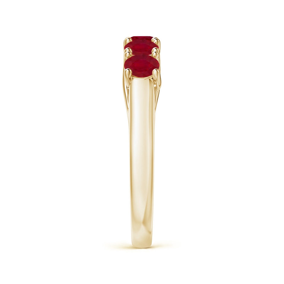 3.8mm AA Half Eternity Five Stone Ruby Wedding Band in Yellow Gold side 299