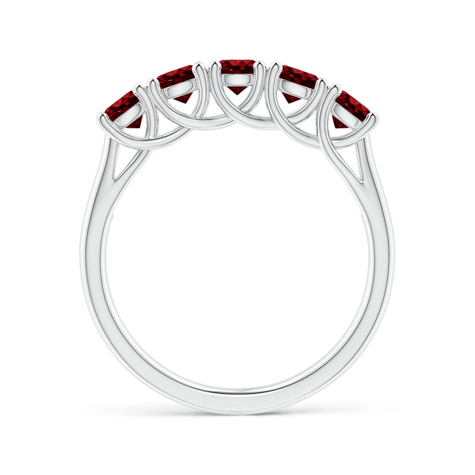 3.8mm AAAA Half Eternity Five Stone Ruby Wedding Band in P950 Platinum side 199