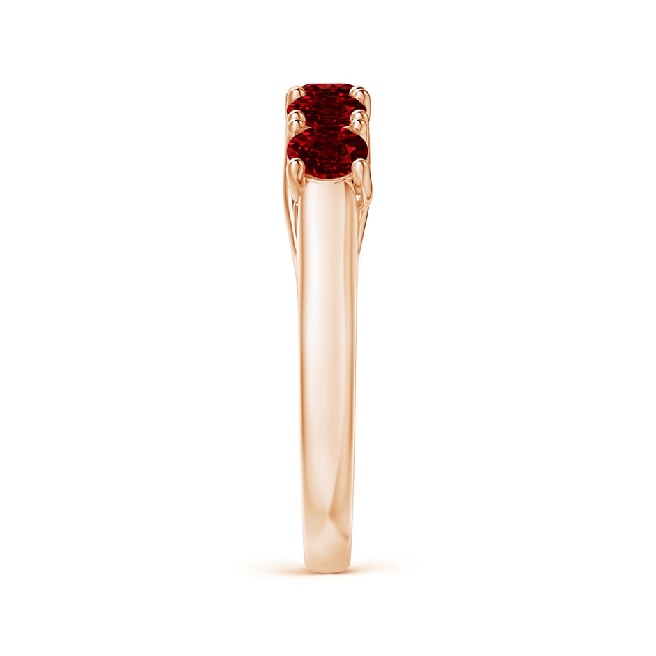 3.8mm AAAA Half Eternity Five Stone Ruby Wedding Band in Rose Gold side 299