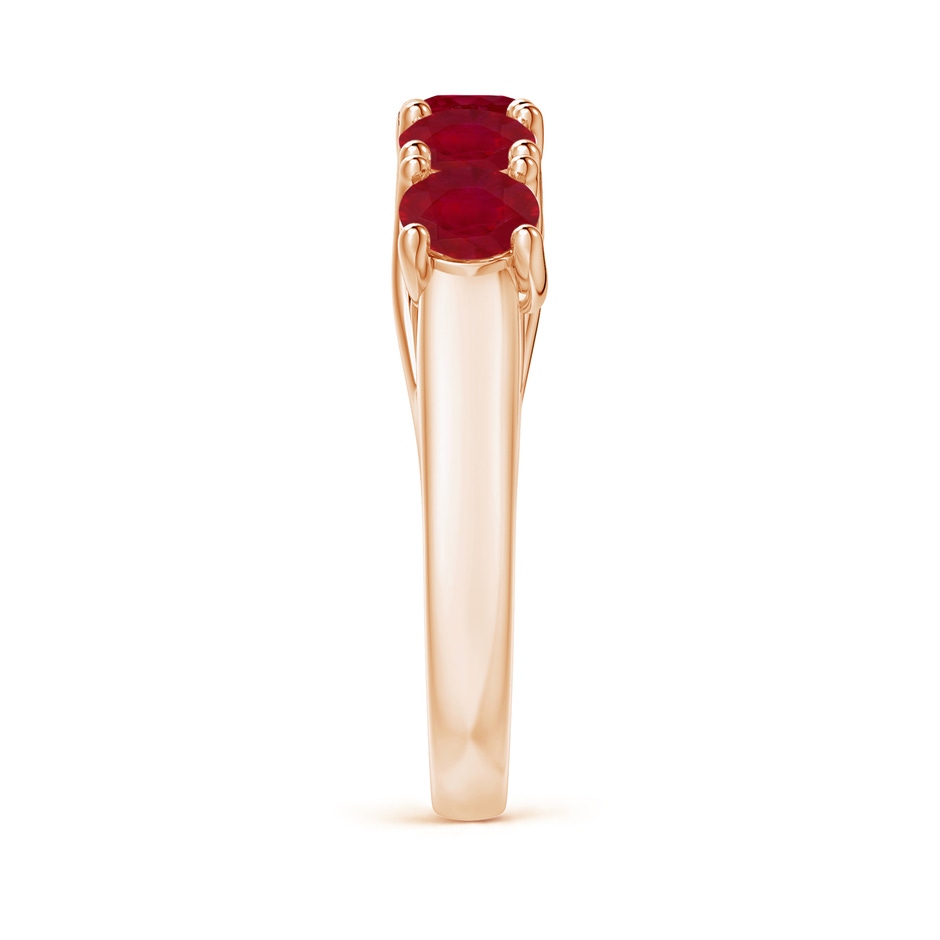 4.5mm AA Half Eternity Five Stone Ruby Wedding Band in Rose Gold side 299