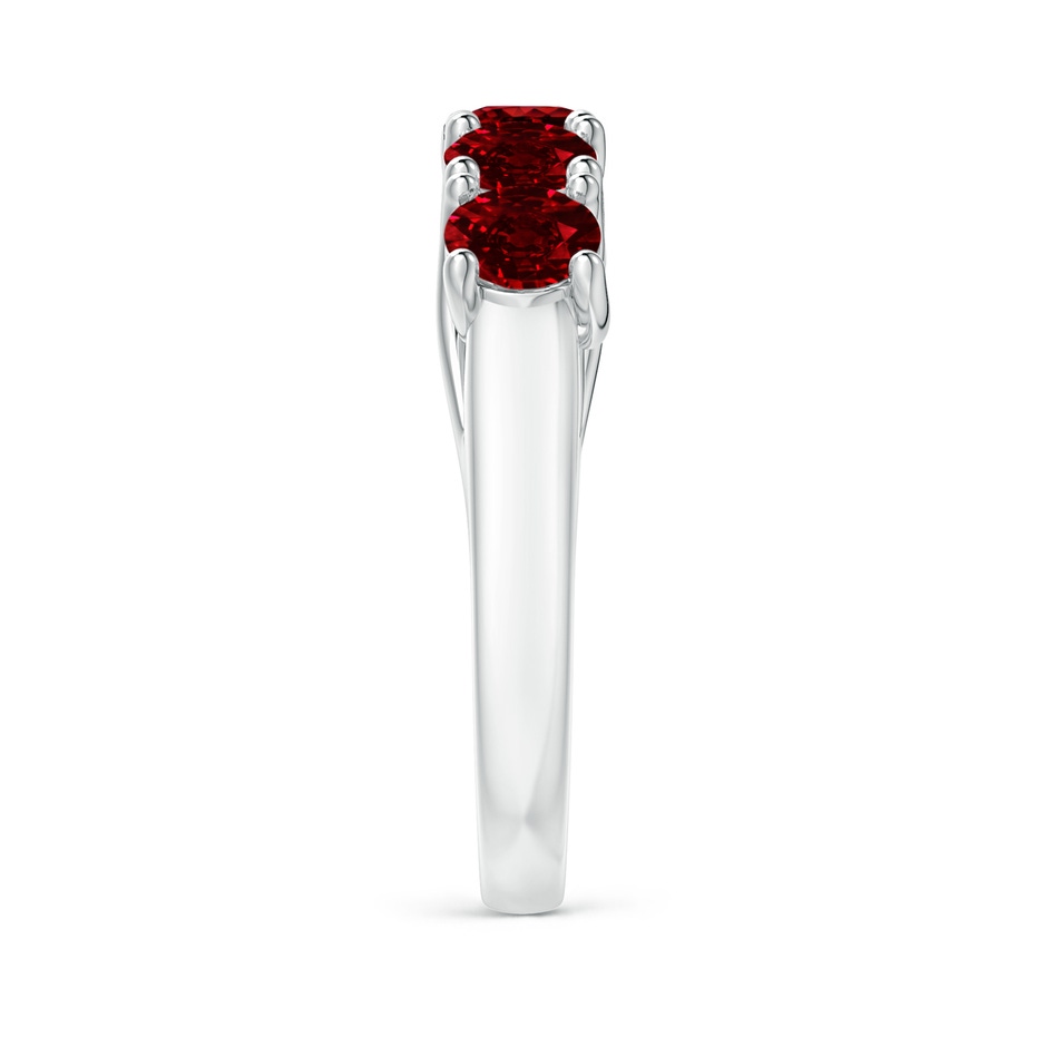 4.5mm AAAA Half Eternity Five Stone Ruby Wedding Band in P950 Platinum side 299