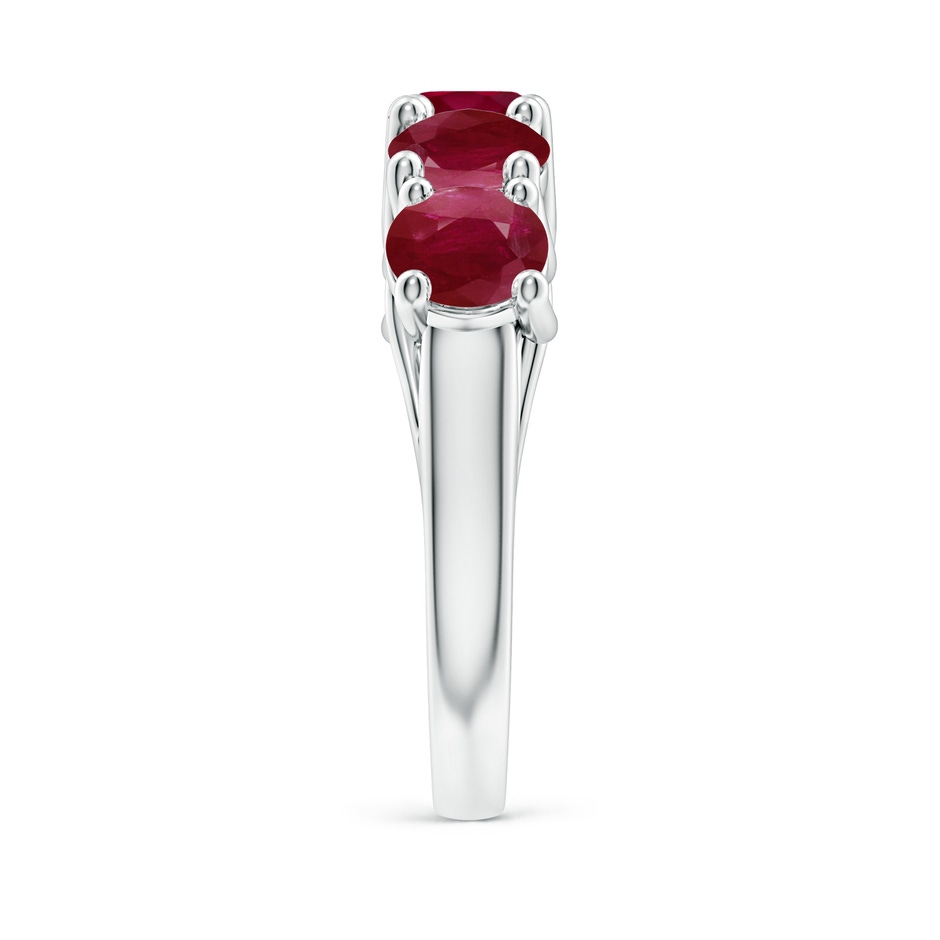 5.5mm A Half Eternity Five Stone Ruby Wedding Band in P950 Platinum side 299