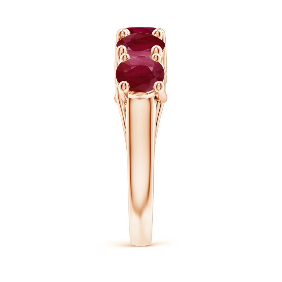 5.5mm A Half Eternity Five Stone Ruby Wedding Band in Rose Gold side 299