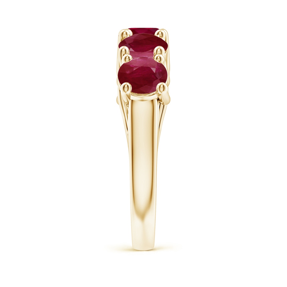 5.5mm A Half Eternity Five Stone Ruby Wedding Band in Yellow Gold side 299