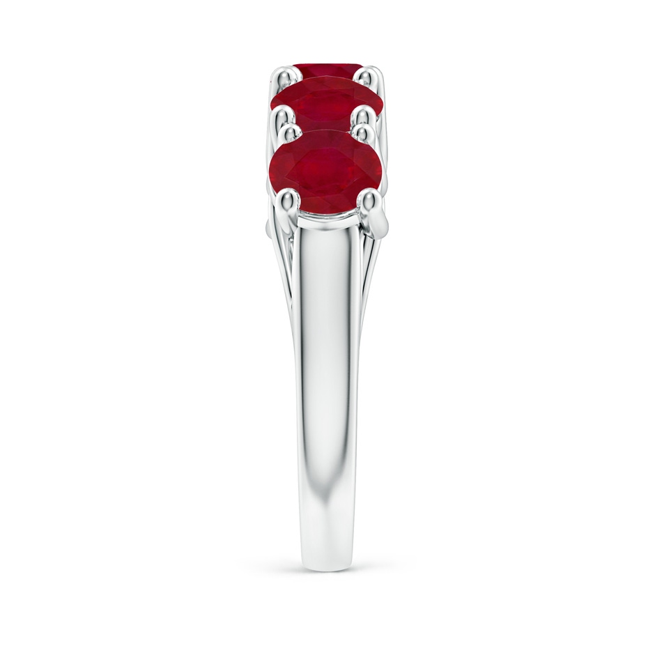 5.5mm AA Half Eternity Five Stone Ruby Wedding Band in White Gold side 299