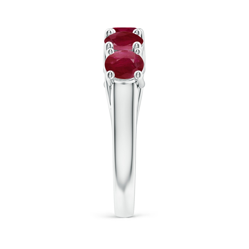 5mm A Half Eternity Five Stone Ruby Wedding Band in P950 Platinum side 299