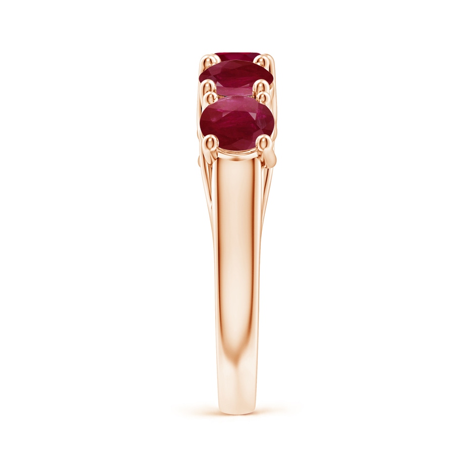 5mm A Half Eternity Five Stone Ruby Wedding Band in Rose Gold side 299