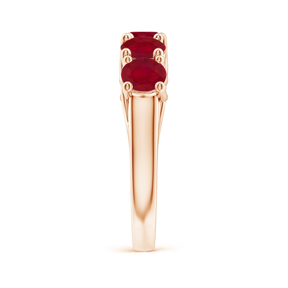 5mm AA Half Eternity Five Stone Ruby Wedding Band in Rose Gold side 299