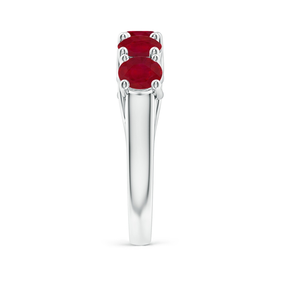 5mm AA Half Eternity Five Stone Ruby Wedding Band in White Gold side 299
