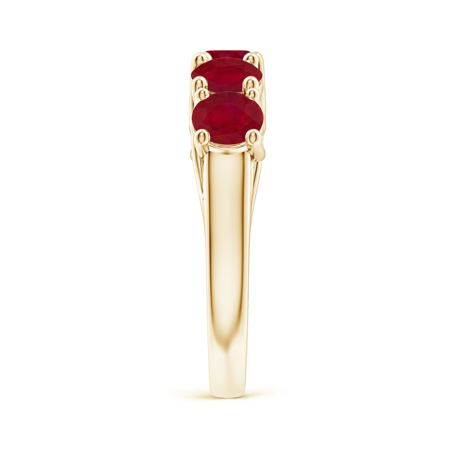 5mm AA Half Eternity Five Stone Ruby Wedding Band in Yellow Gold side 299